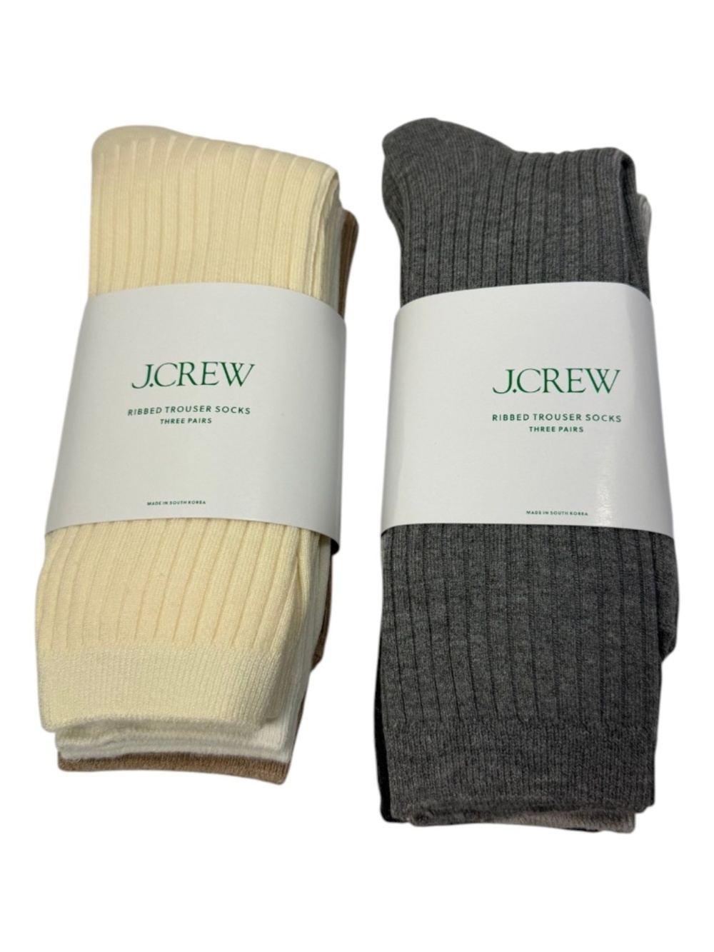 NWT Lot of 2 J.CREW Womens Ribbed Trouser Socks Sets 6 Pairs Total